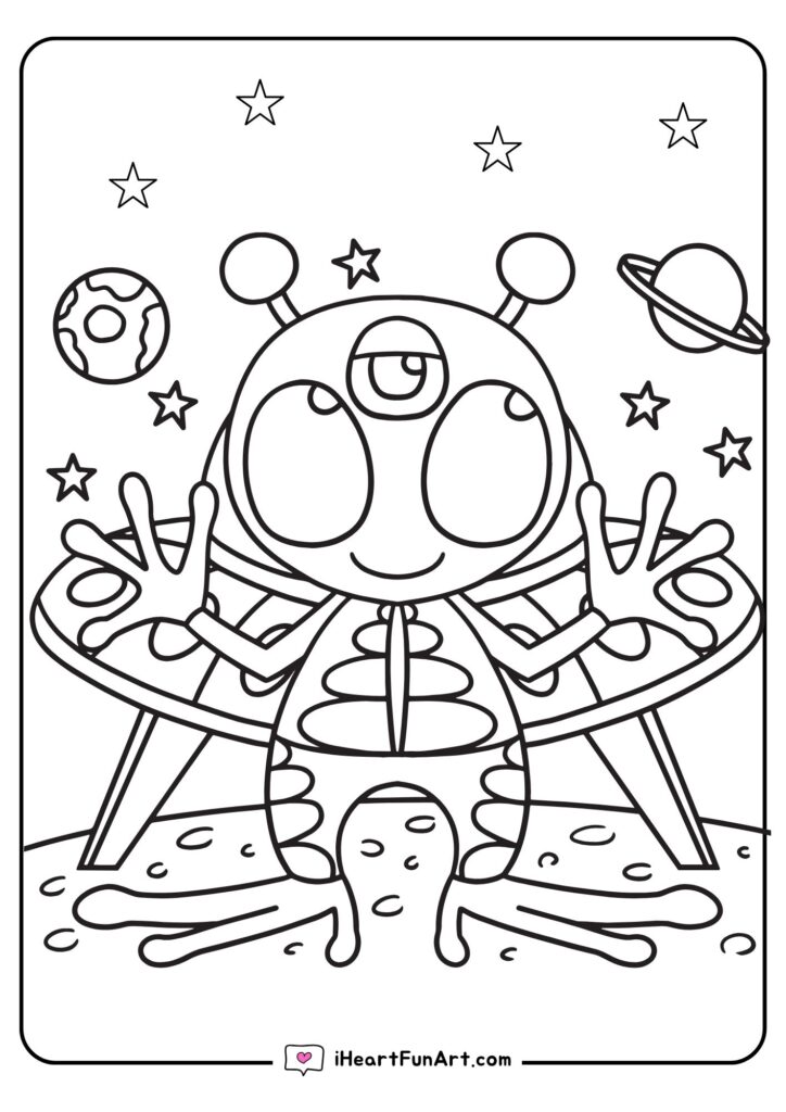 Alien Coloring Pages - 100% FREE PRINTABLES