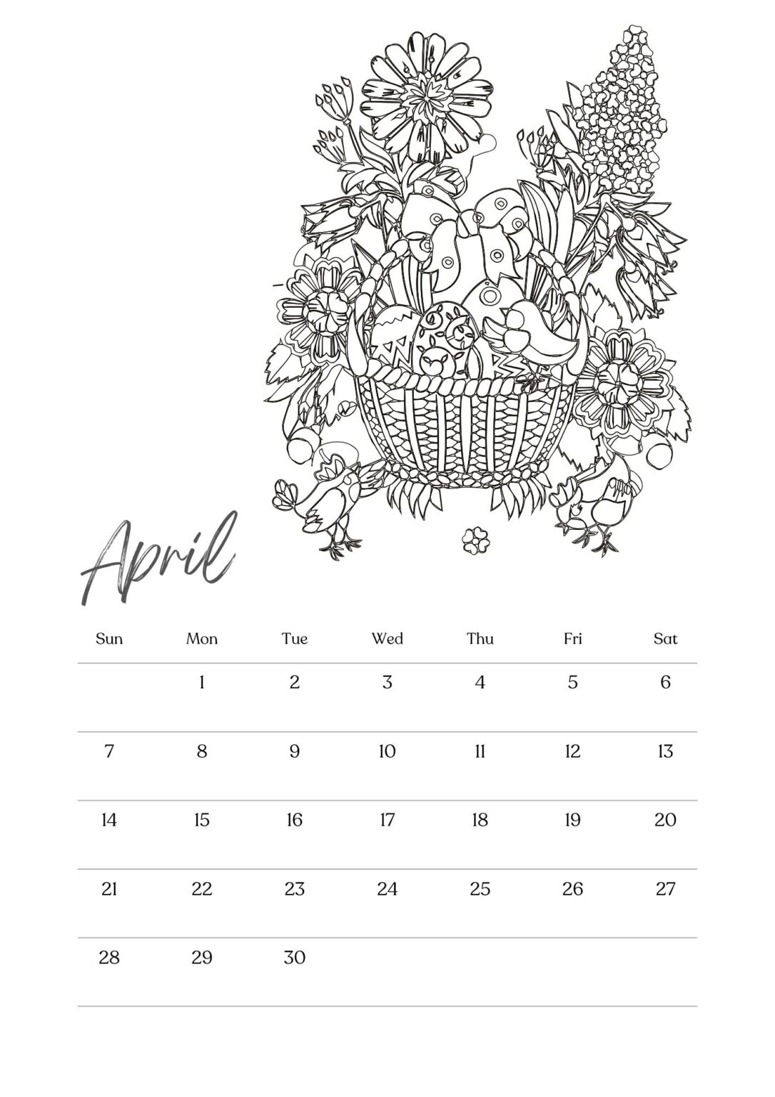 April Calendarss - 100% FREE PRINTABLES