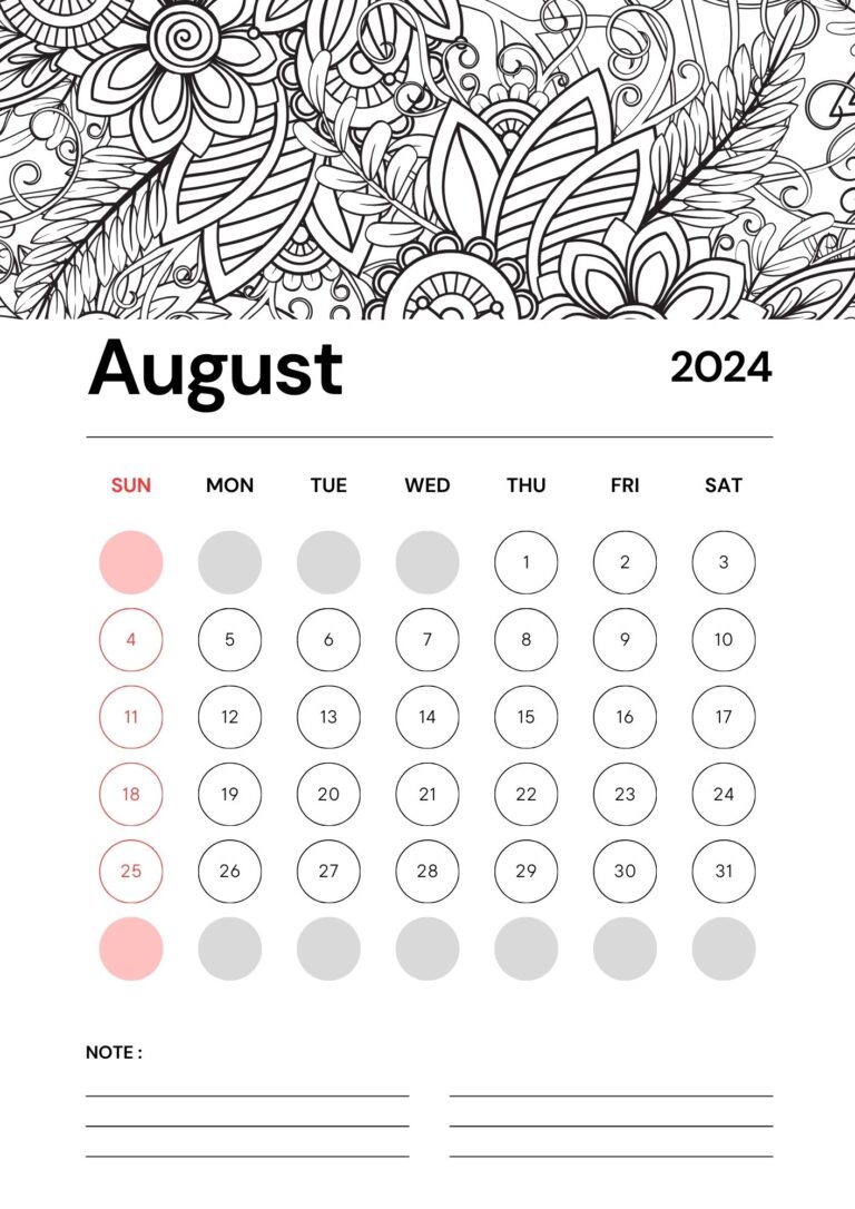 august calendar