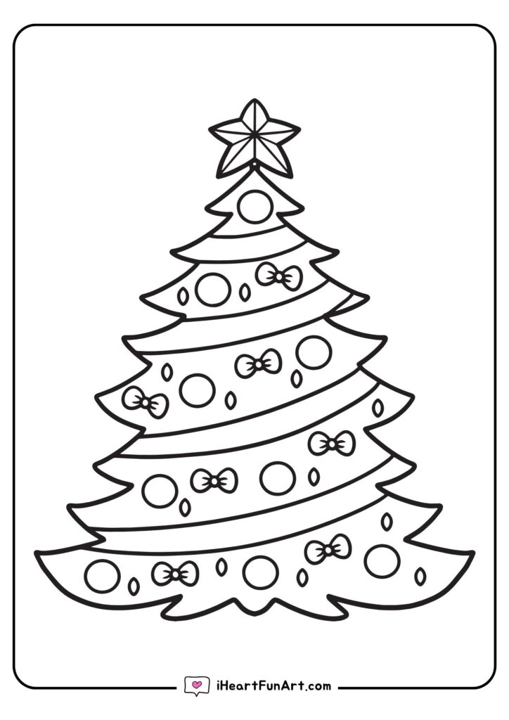 Christmas Tree Coloring Pages - 100% FREE PRINTABLES