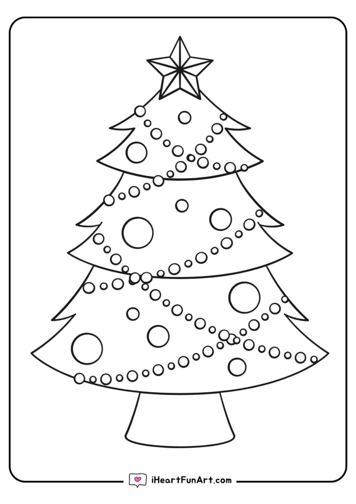 Christmas Tree Coloring Pages - 100% FREE PRINTABLES