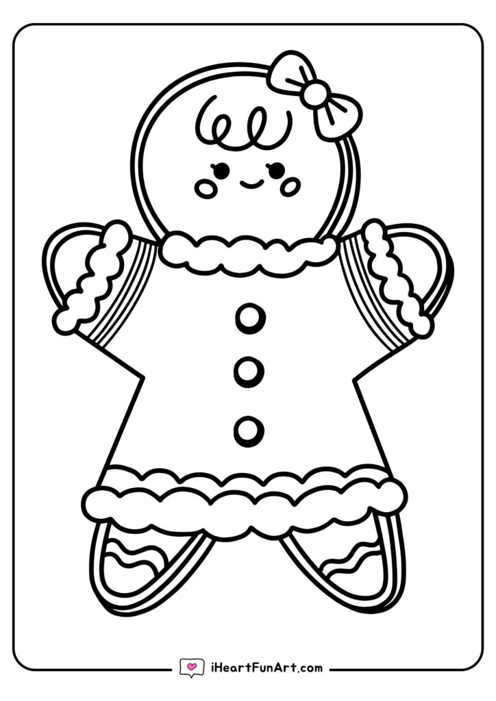 Gingerbread Man Coloring Pages - 100% FREE PRINTABLES