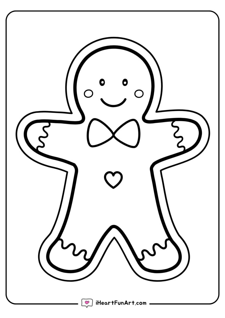 Gingerbread Man Coloring Pages - 100% FREE PRINTABLES