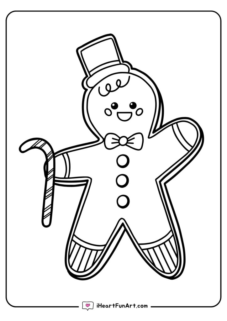 Gingerbread Man Coloring Pages - 100% FREE PRINTABLES