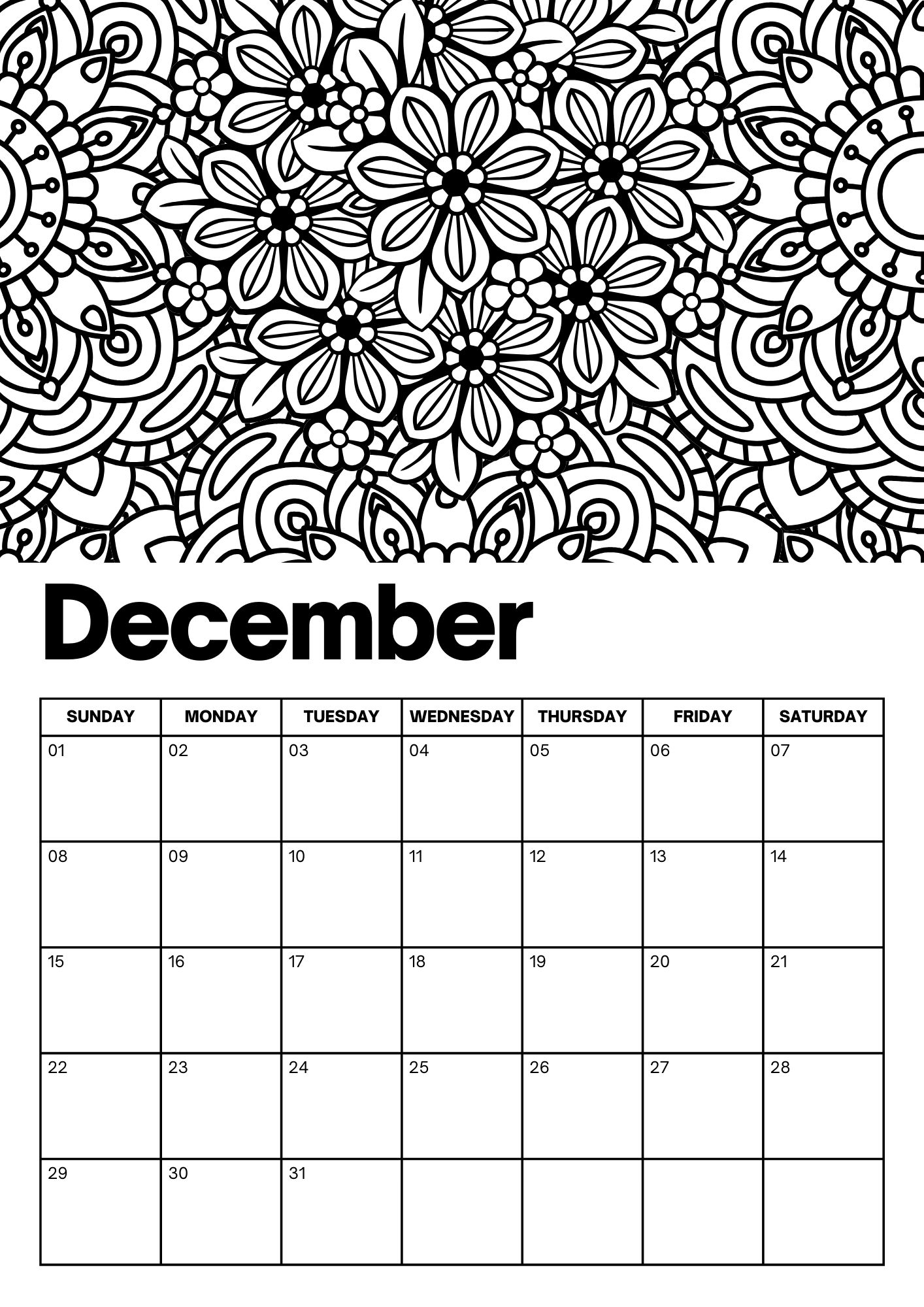 December Calendars - 100% FREE PRINTABLES