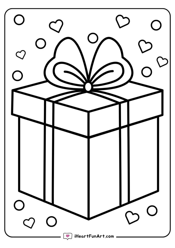 Easy Christmas Present Coloring Pages - 100% FREE