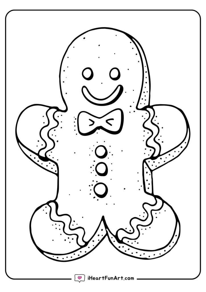 Gingerbread Man Coloring Pages - 100% FREE PRINTABLES