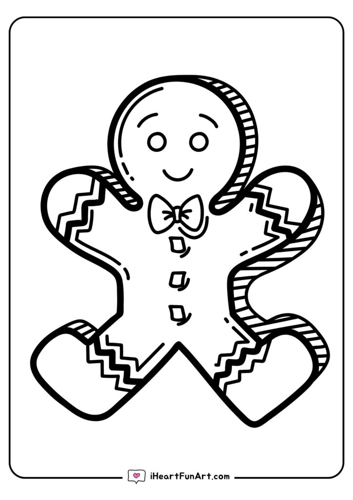 Gingerbread Man Coloring Pages - 100% FREE PRINTABLES