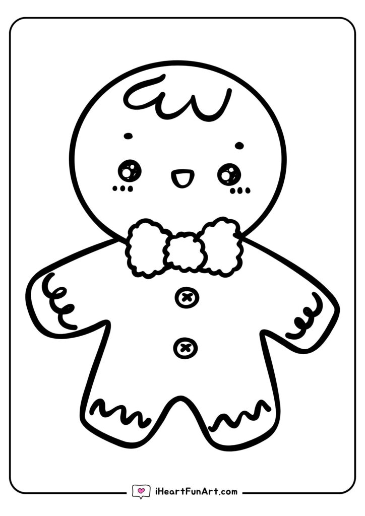 Gingerbread Man Coloring Pages - 100% FREE PRINTABLES