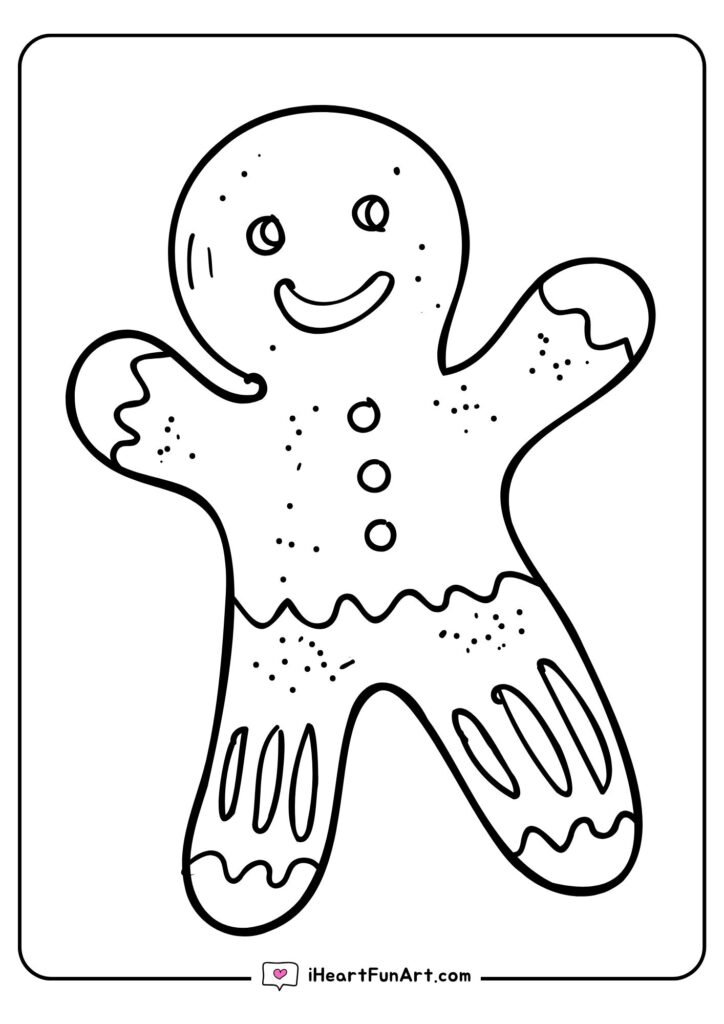 Gingerbread Man Coloring Pages - 100% FREE PRINTABLES