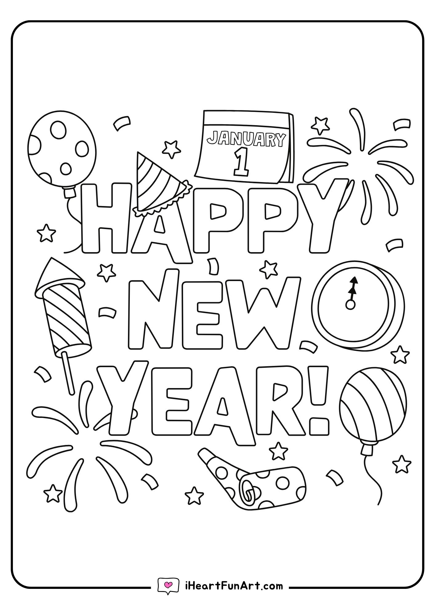 new year coloring pages