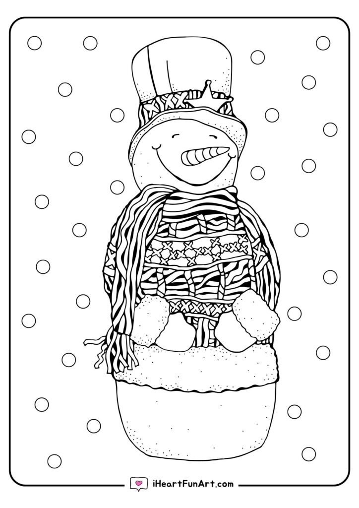 Snowman Coloring Pages - 100% FREE PRINTABLES