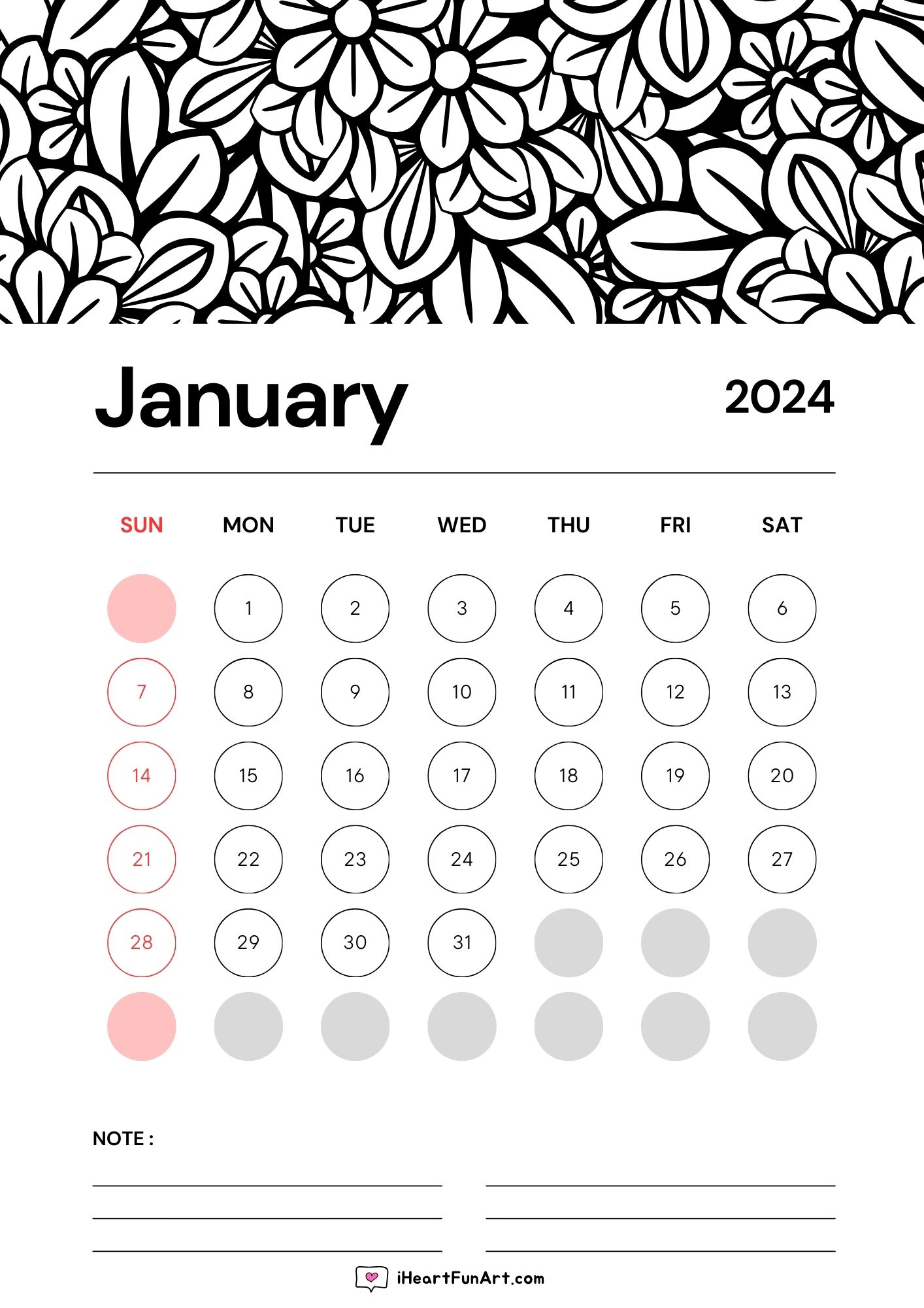 January Calendars 100 FREE PRINTABLES