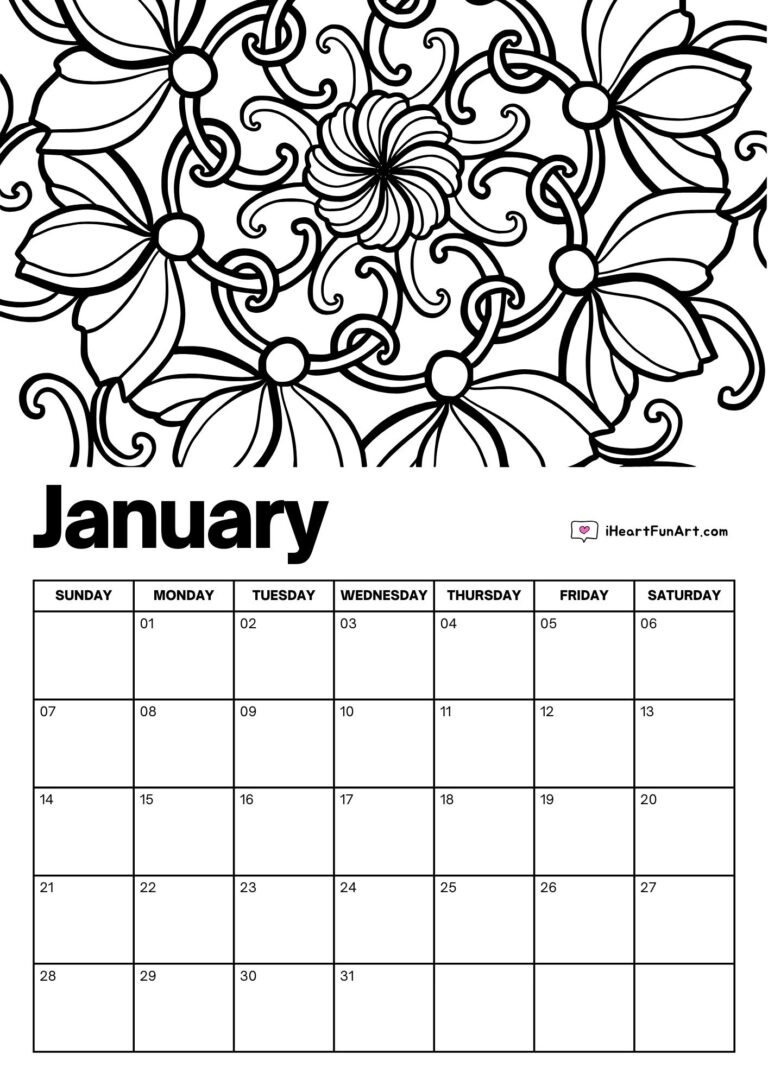 January Calendars - 100% FREE PRINTABLES