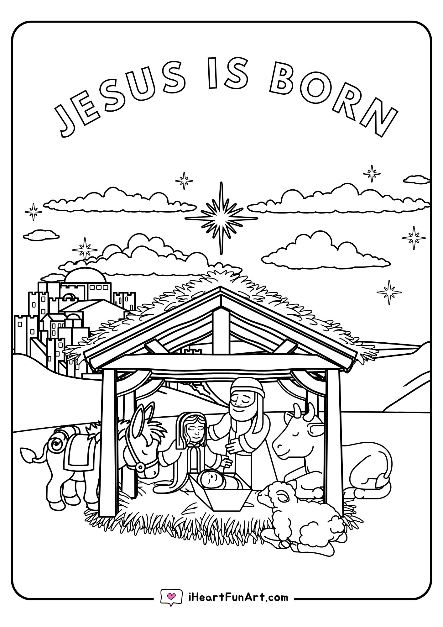 Nativity Coloring Pages - 100% FREE PRINTABLES