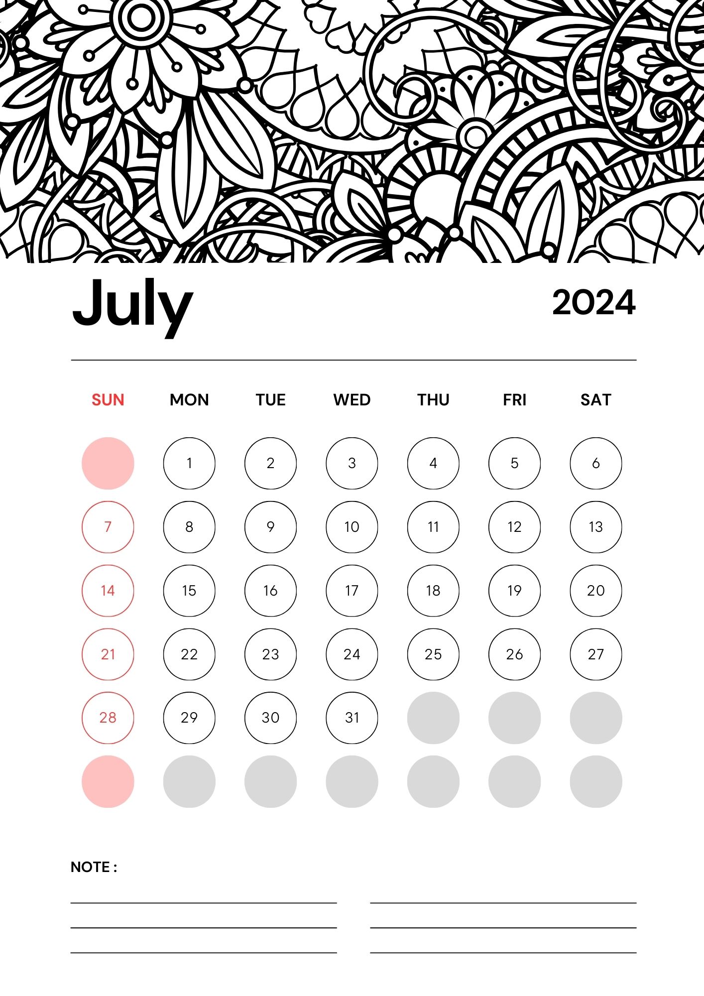 July Calendars - 100% FREE PRINTABLES