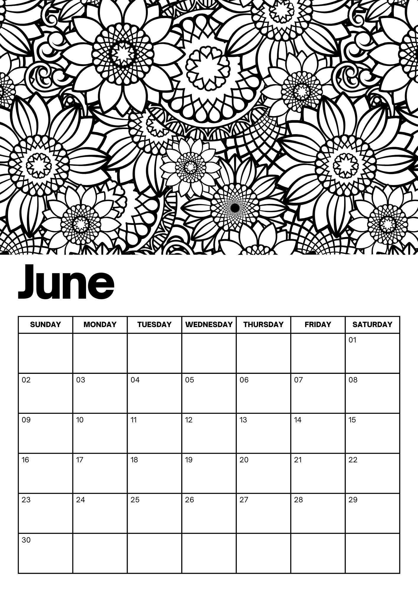 June Calendars - 100% FREE PRINTABLES