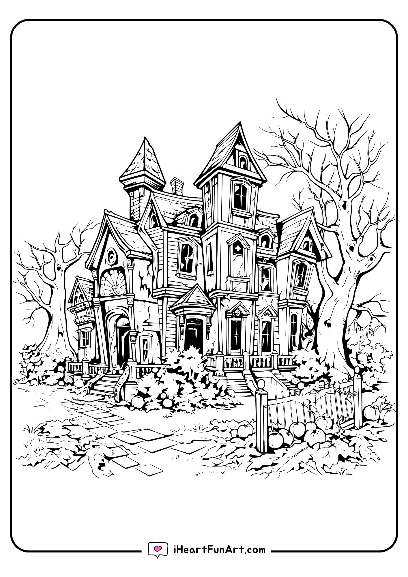 haunted house coloring pages