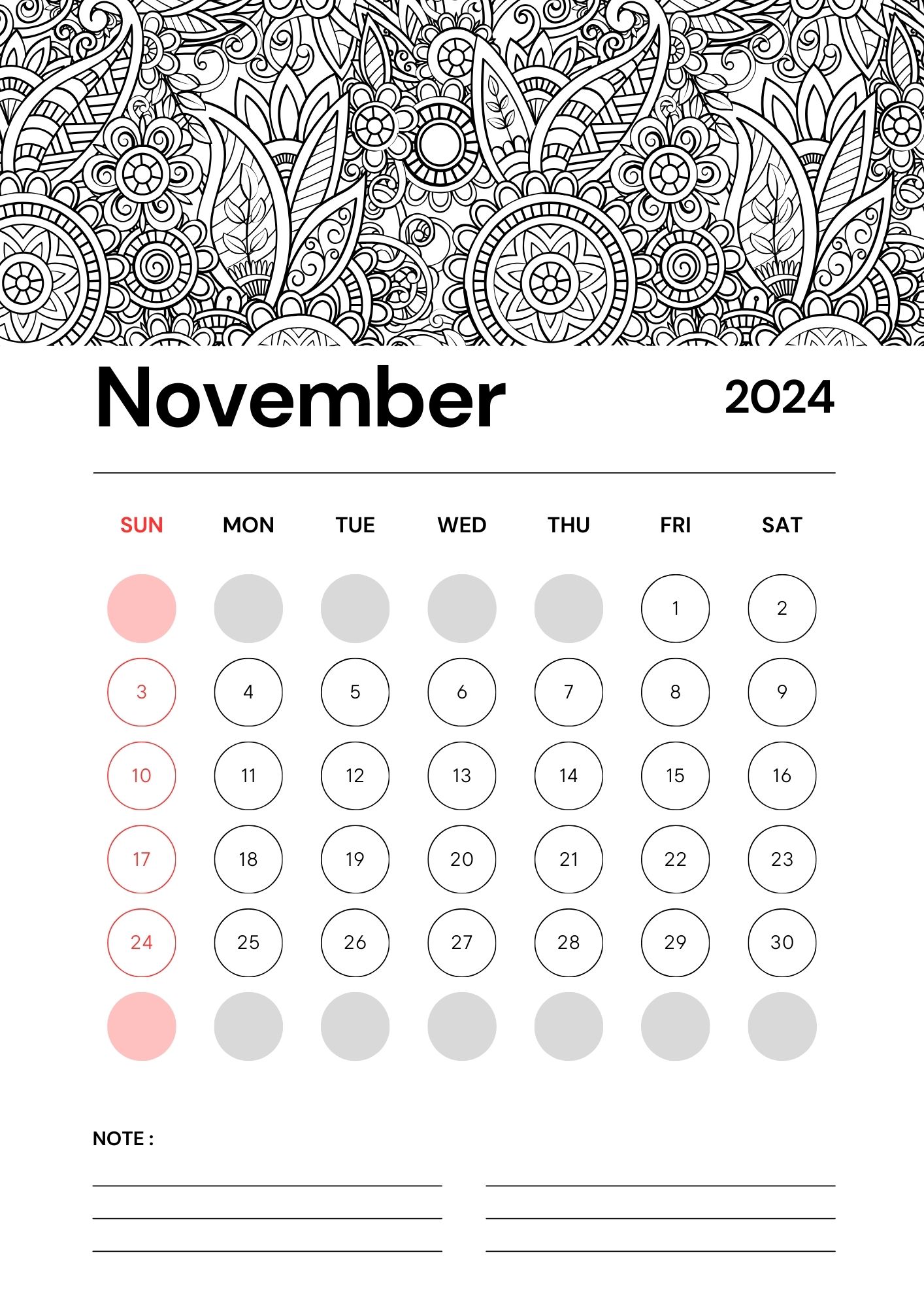 november calendar