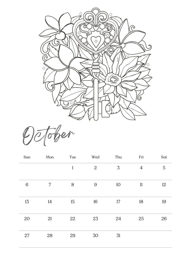 October Calendars - 100% FREE PRINTABLES