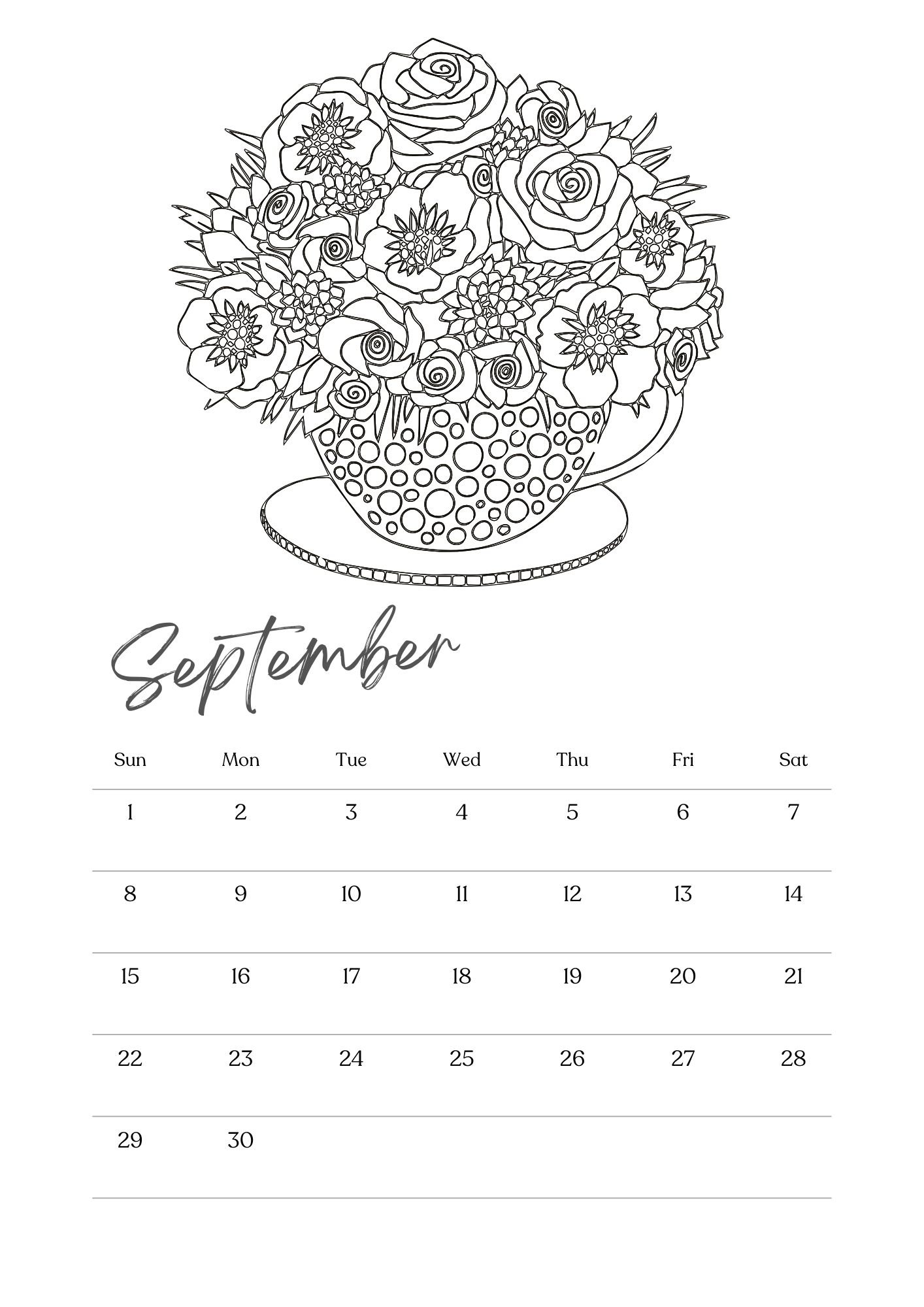 September Calendars 100 FREE PRINTABLES