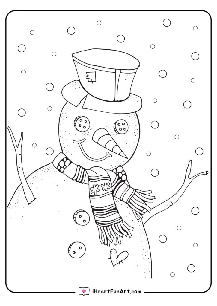 Snowman Coloring Pages - 100% FREE PRINTABLES